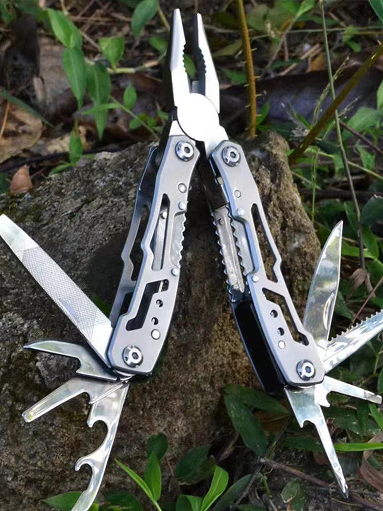 Multifunctional tool pliers with knife fish scaler screwdriver bottle can opener file etc