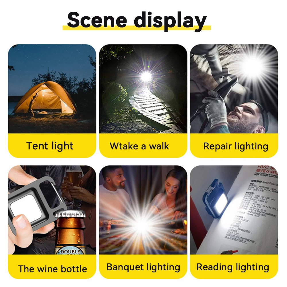 High Powered LED Brightness Keychain Floodlight Small Compact Flashlight