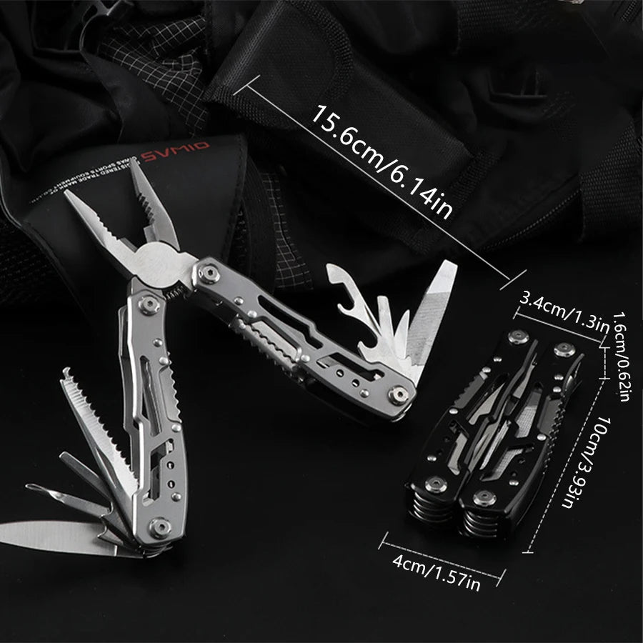 Multifunctional tool pliers with knife fish scaler screwdriver bottle can opener file etc